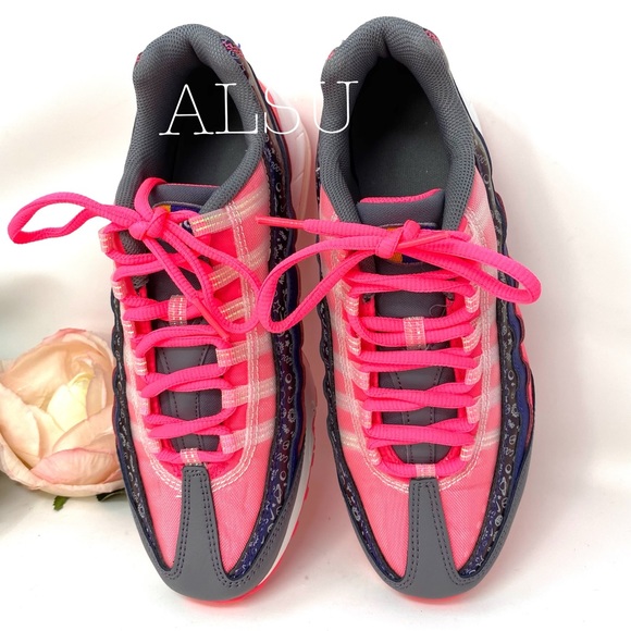 🎁 Santa’s Special 🎄 Nike Air Max 95 GS Purple Laser Leather k/W Size 7 - Picture 6 of 7